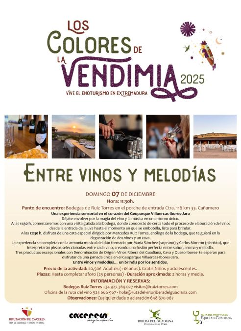 Cartel Entre Vinos y Melodías 2025 Ruiz Torres