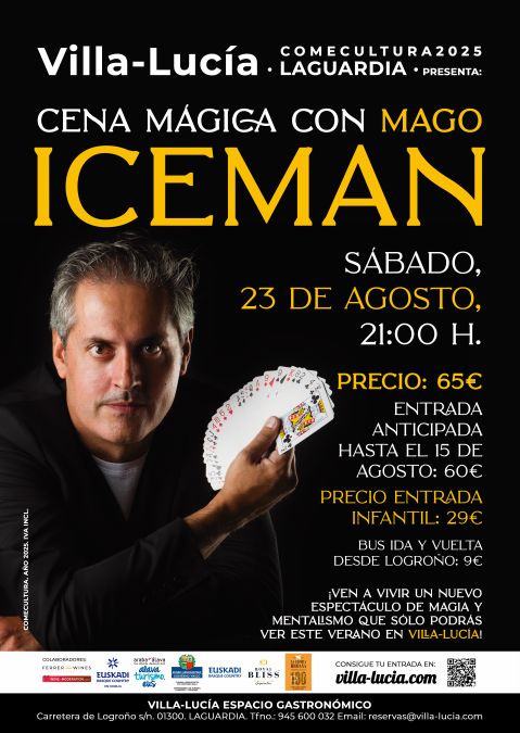 Cena Mágica Mago Iceman Villa-Lucía