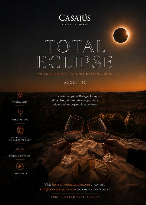 Solar eclipse at Bodegas Casajús, Ribera del Duero
