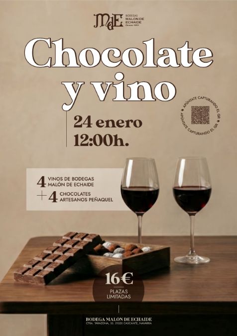 Maridaje de vinos y chocolate en Bodegas Malón de Echaide