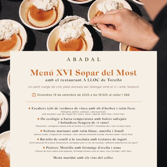 Menu Cena Mosto Abadal