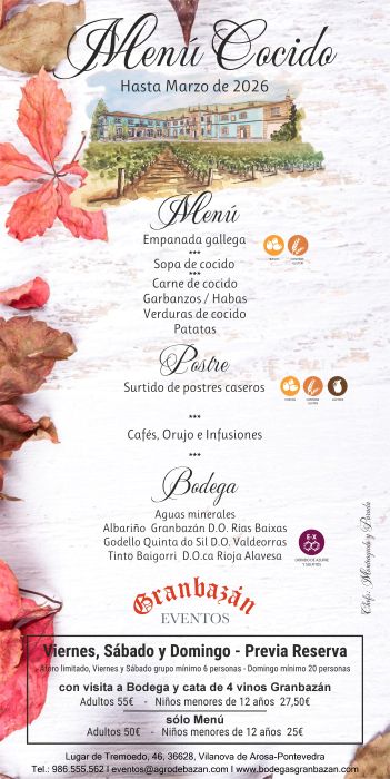 Menú Jornadas de Cocido Gallego