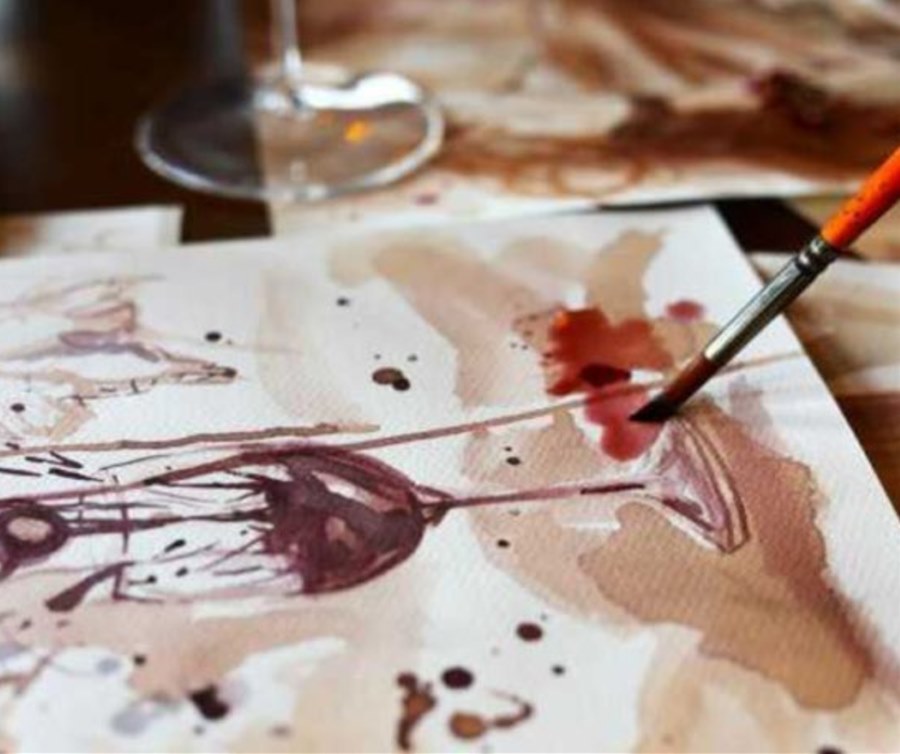 Pintando con vino Hacienda Villarta