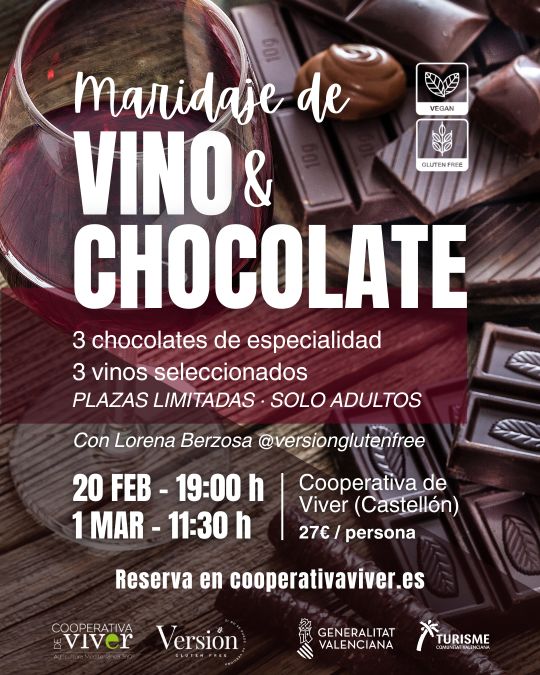 Experiencia Maridaje vino chocolate Viver